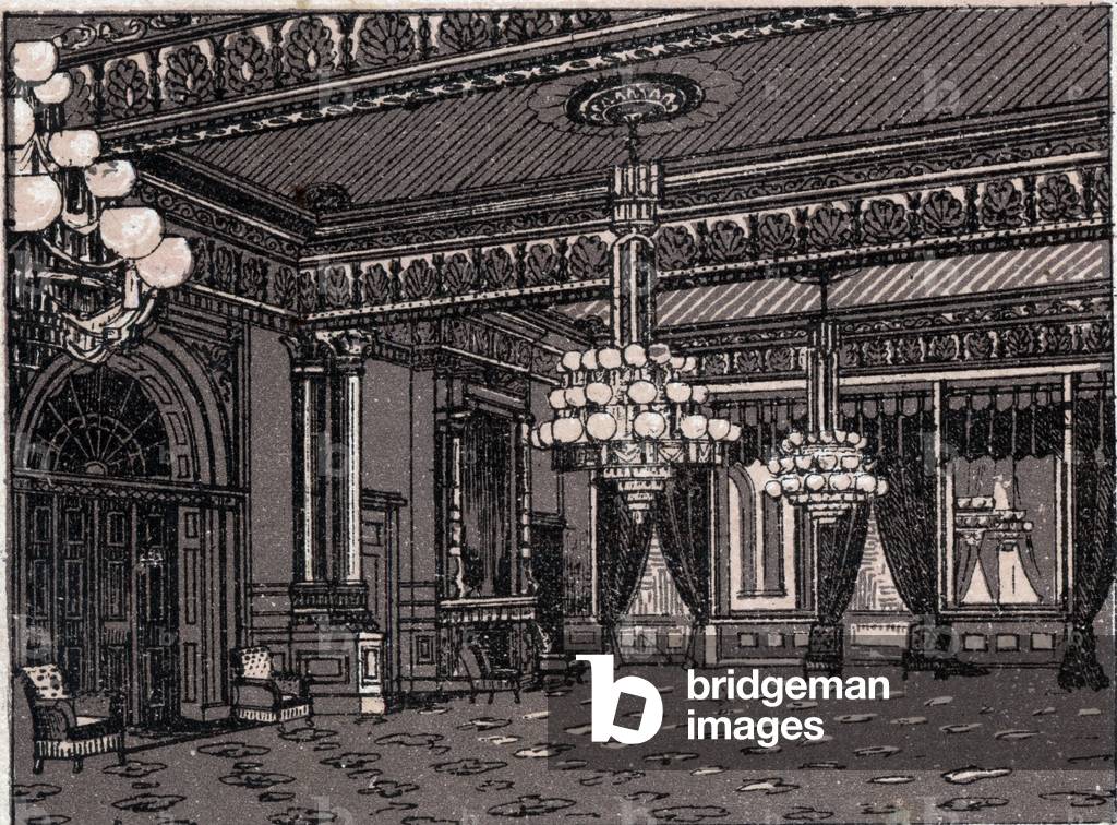 Washington, United States: view of the East Room, White House. in “” The world illustrates 168 views”” Undated (late 19th century)