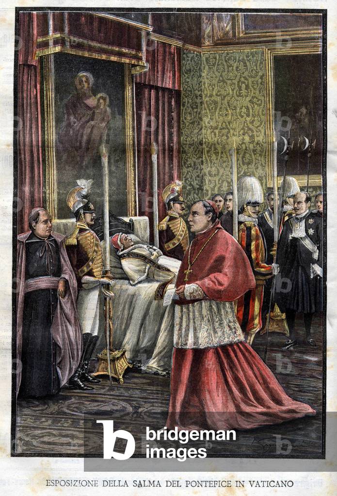La tribuna illustrata. July 1903. The remains of Leo XIII are on display in the Vatican.