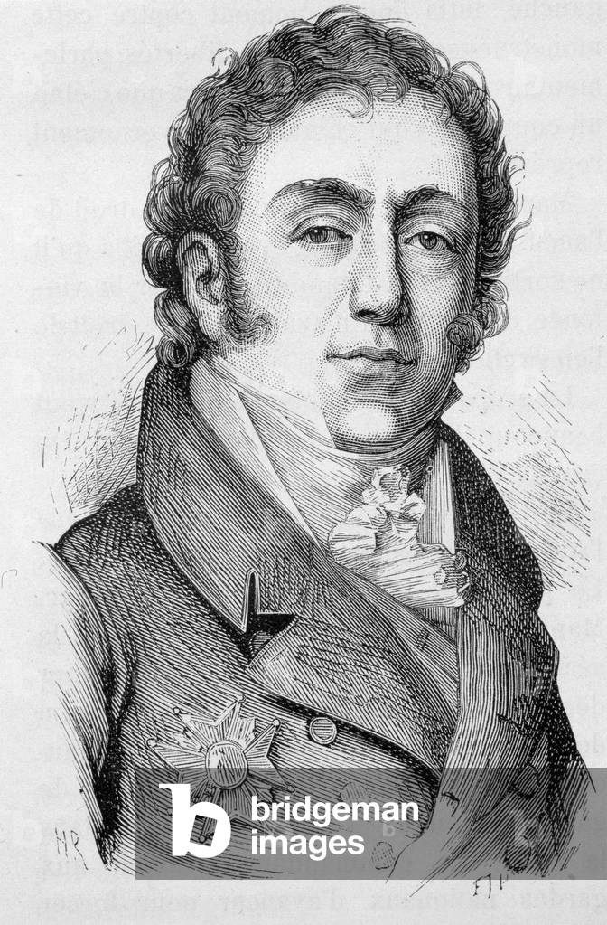 Portrait of Mathieu Montmorency, French politician (1766 - 1826) - in “” L'Histoire de France”” by Henri Martin, 19th century.