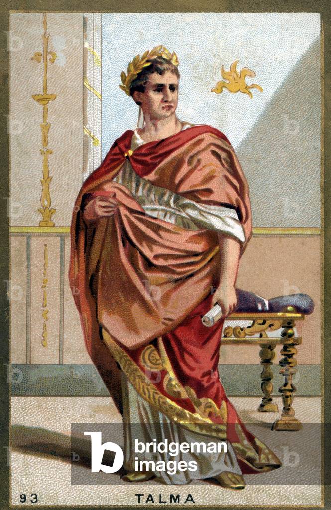 Ritratto di Francois-Joseph (Francois Joseph) Talma (1763-1826), attore francese.. Cromolitografia della fine 