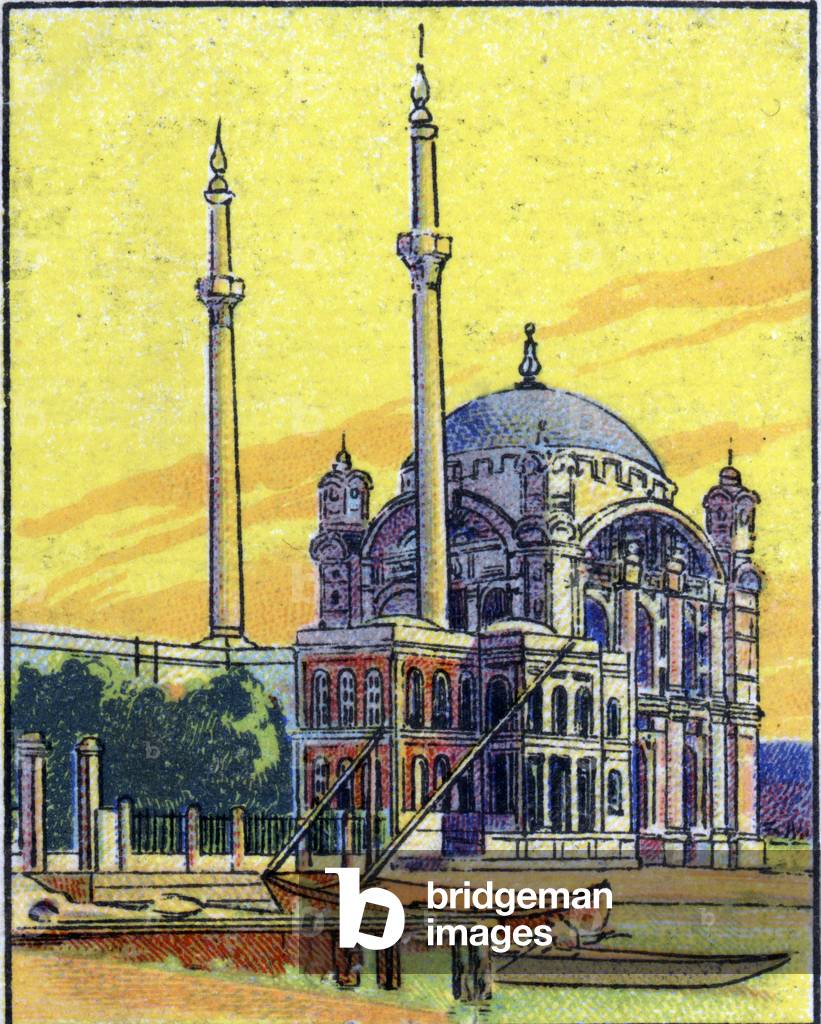 Mosquee Valid in Ortakevy, Asian bank of the Bosphorus in Turkey. 1936 (chromo)