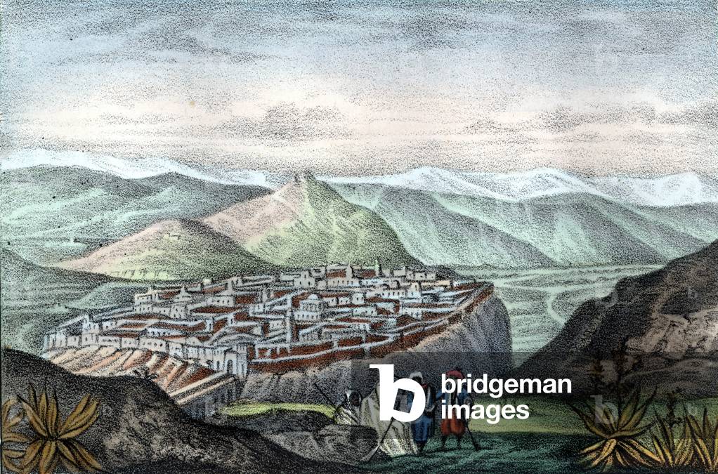 The city of Constantine in Algeria in 1840. in” L'Algerie ancienne et moderne””” by Léon Galibert. Italian edition in 1846 color.