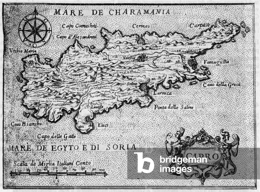 Map of the island of Cyprus in 1587 in 
