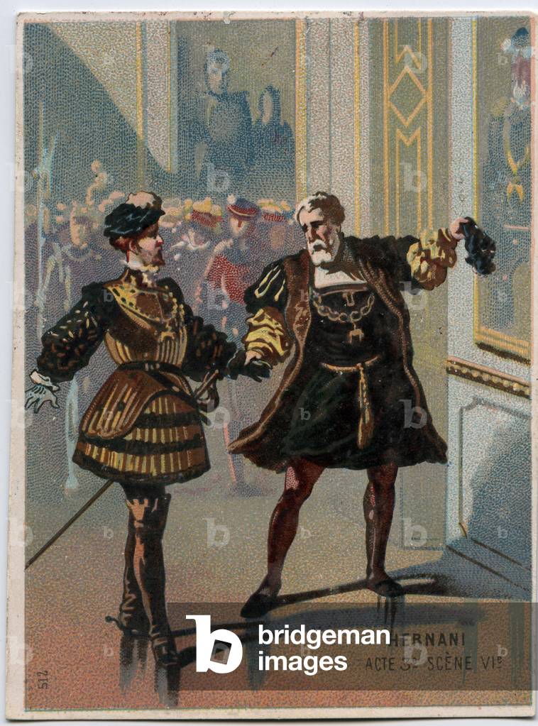 Illustration for 'Ernani' for the Opera by Giuseppe Verdi, late 19th century (chromo)