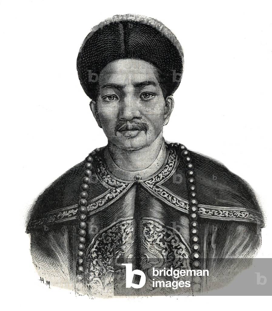 Portrait of the Emperor of Japan, Mutsuhito (Meiji Tenno, 1852-1912) engraving of 1892