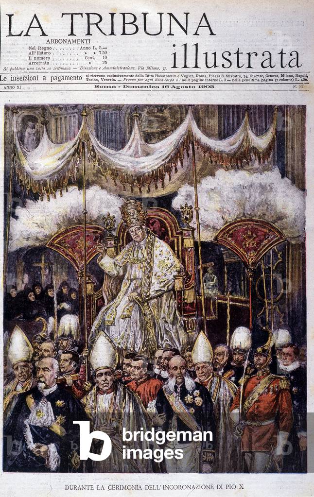 Induction ceremony of Pius X (1735 - 1914) - in “La Tribuna Illustrata”” of 16 August 1903