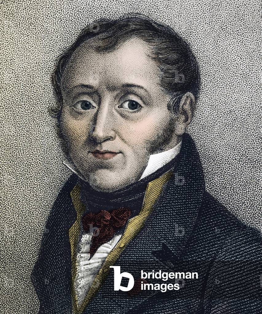 Portrait of Emmanuel de Las Cases (1766-1842) French historian - engraving of the 19th century