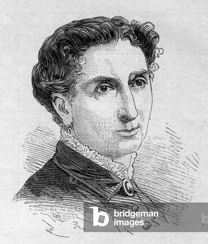 Portrait of Catherine Julie Clementine Jouassain (1829-1902), French comedian, member of the Comedie Francaise. Engraving in “” Le Monde Illustré”” n¡1168 of 16 August 1879.