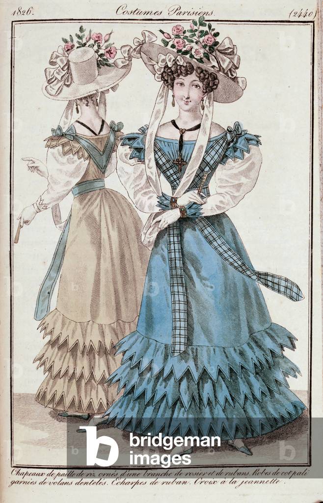 Fashion, France, 19th century - Women's Fashion - Ladies and Fashion Journal, Parisian Costumes, 1826 -