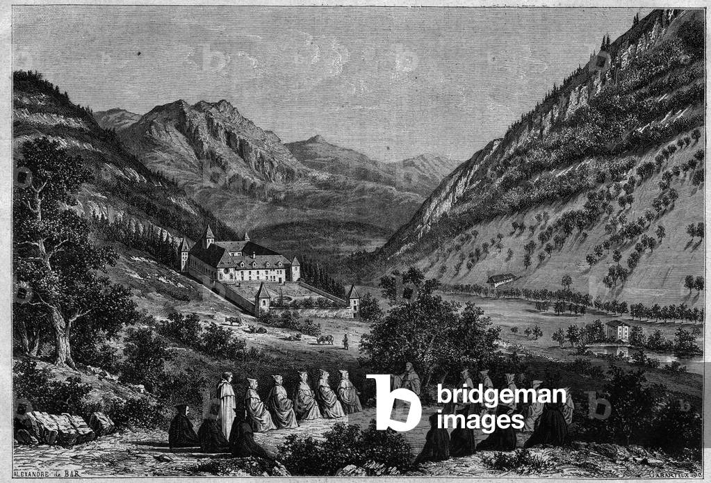 View of the Abbey of Tamie in Savoy (Cistercian Community).