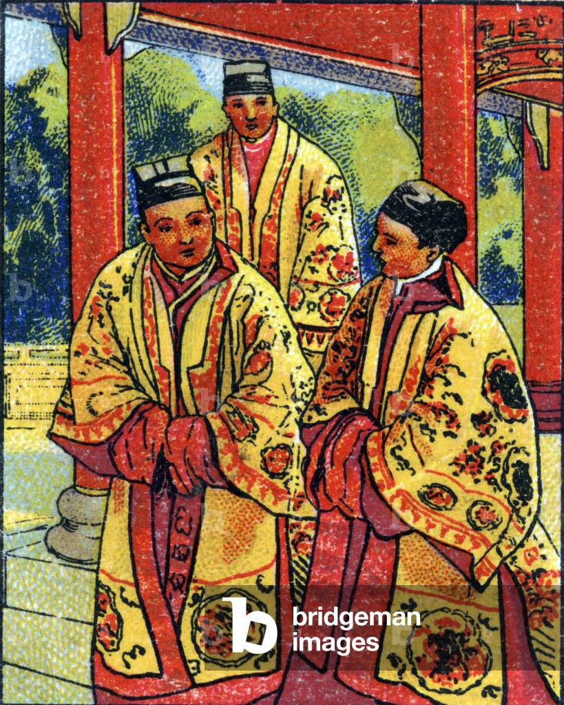 Taoism in China: Taoist priests. 1936 (chromo)