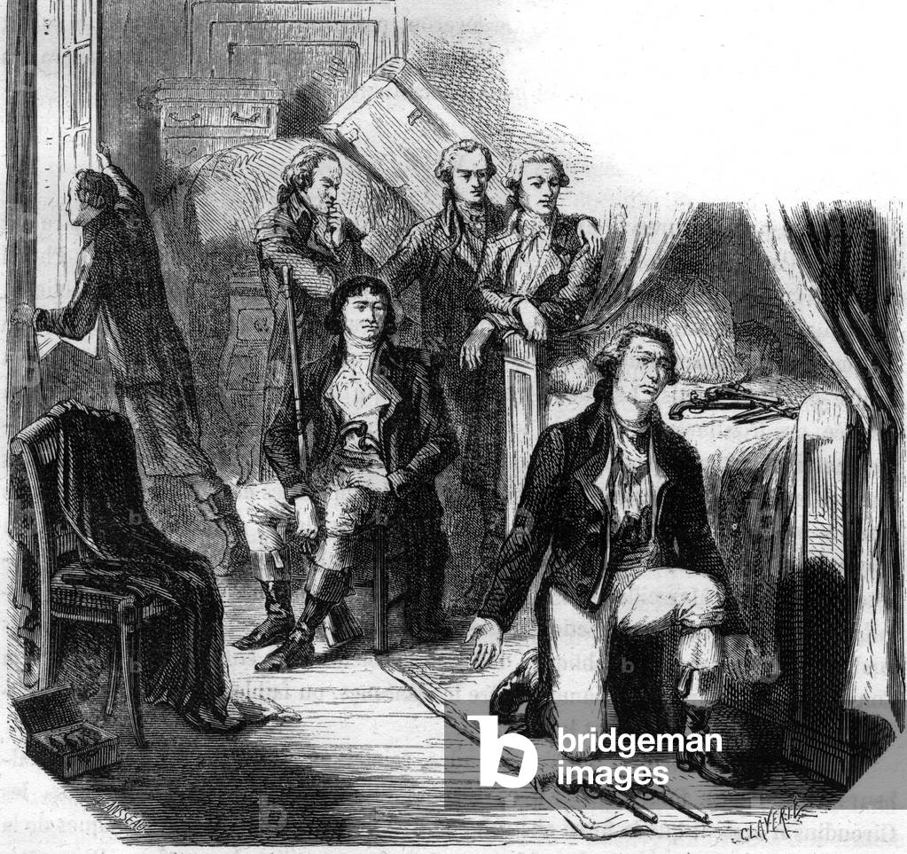 Les Girondins dans la nuit du 31 mai 1793, 1865-66 (engraving)