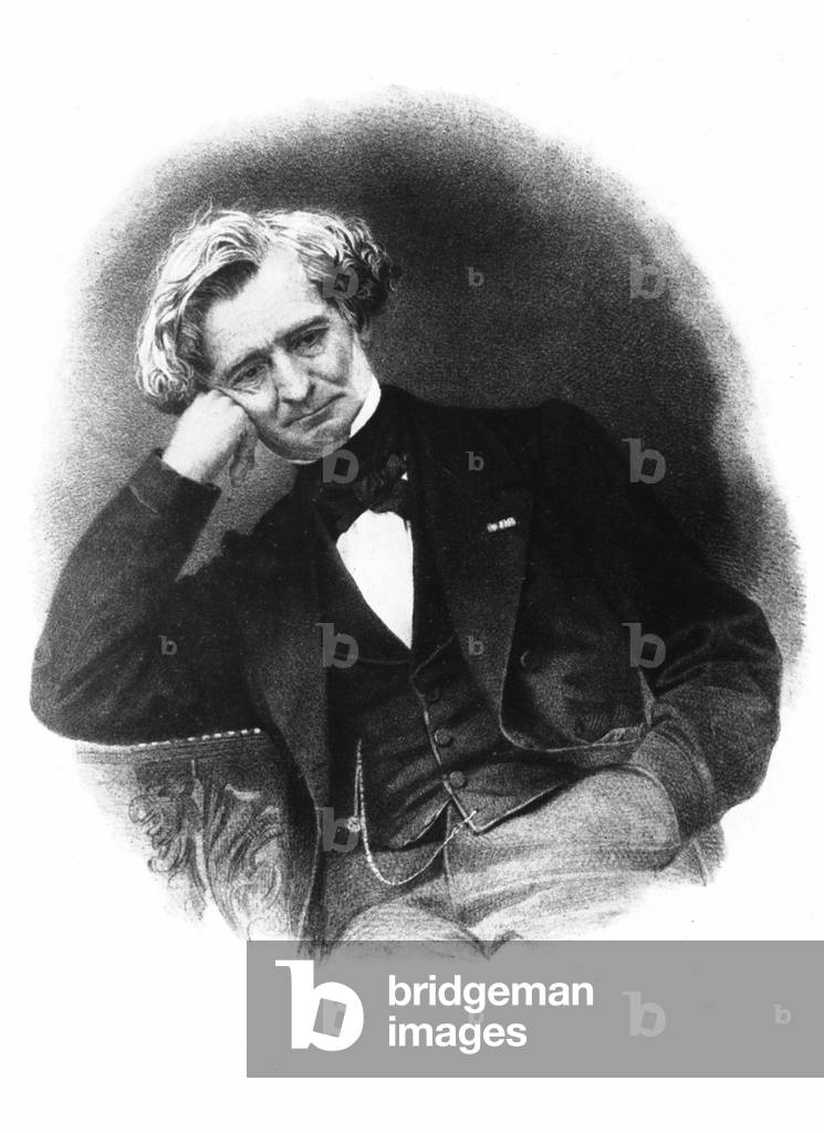 Porträt von Hector Berlioz - Kupferstich aus dem 19.