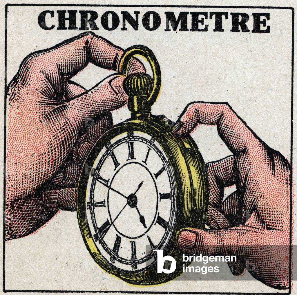 Time: a chronometer. Anonymous illustration of 1925. Private collection.