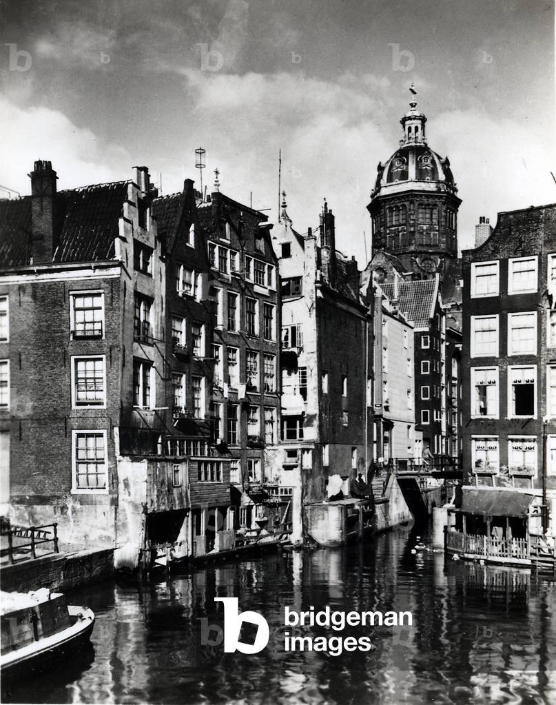 View of the city of Amsterdam in the Netherlands  district Kolkje around 1950.