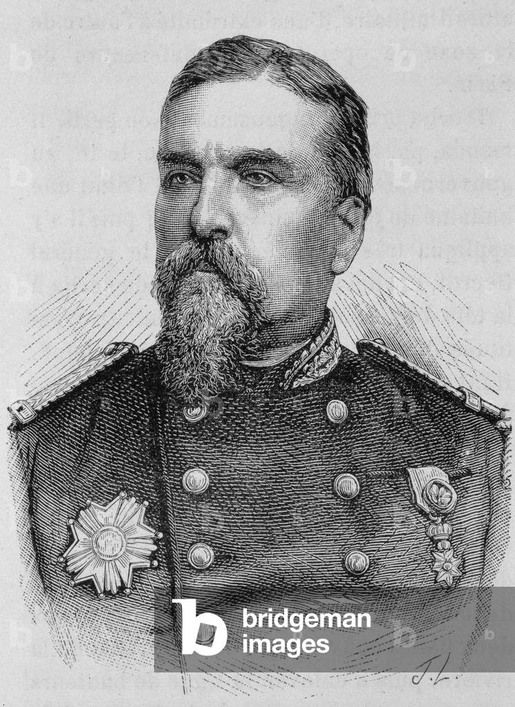 Portrait of General Ducrot (1817 - 1882). Engraving of the end of the 19th century in “Histoire de France”” by H. Martin.