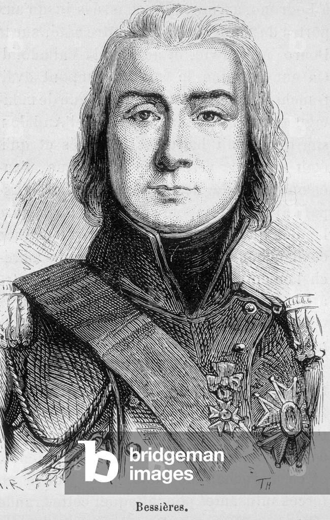 Portrait of Jean Baptiste Bessières, Duke of Istria, Marshal of France (1768 - 1813), killed on the eve of the Battle of L¿tzen - in “The History of France” by Henri Martin, 19th century.