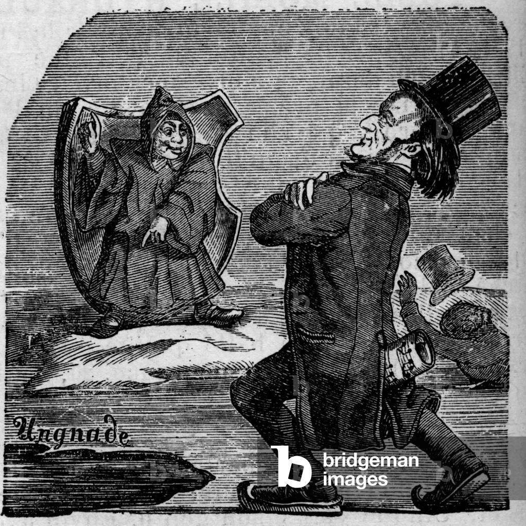 Cartoon of the German composer Richard Wagner, 1886 (engraving)