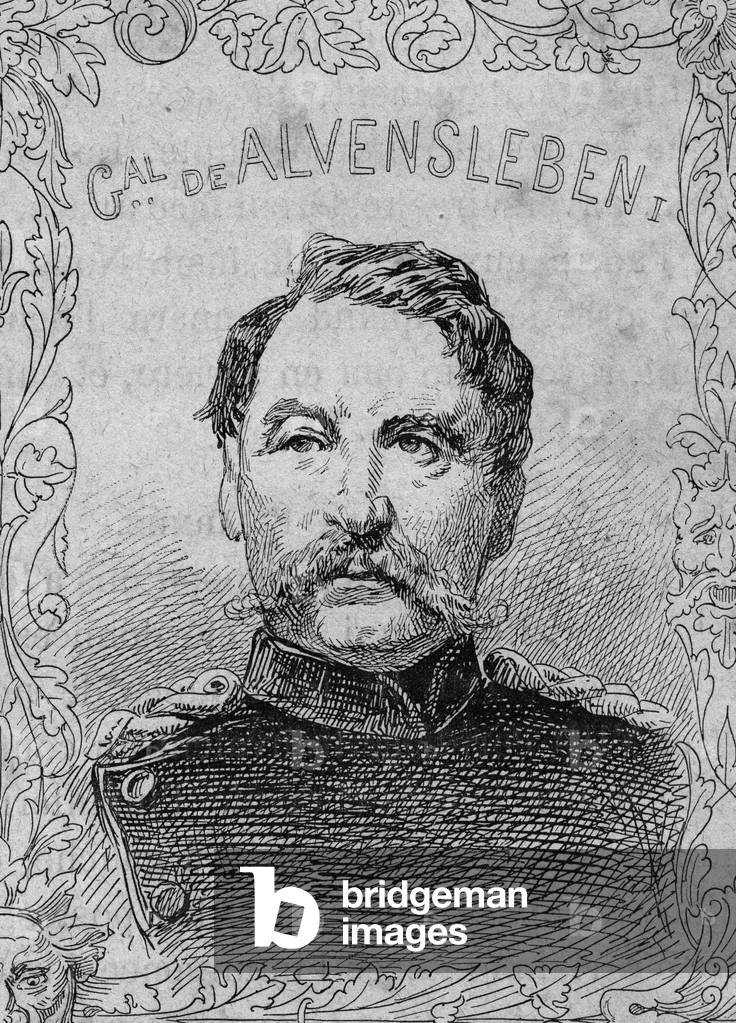 portrait of Prussian general Gustav von Alvensleben - 1870-71 (engraving)