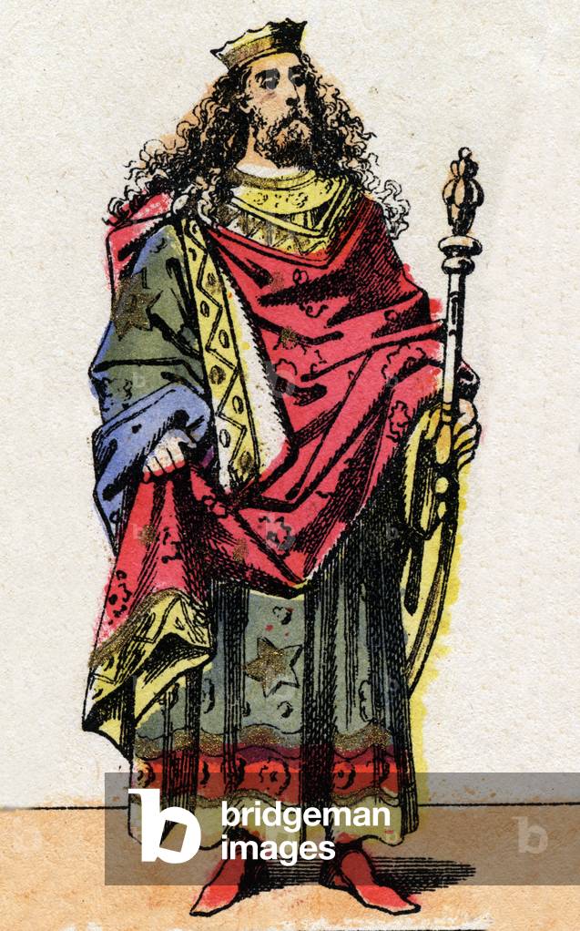 Portrait of Clodion dit Le Chevelu, king of the Franks from 428a 448.