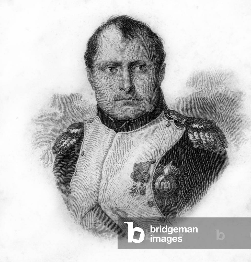 Portrait of Napoleon Bonaparte, engraving of the 19th century