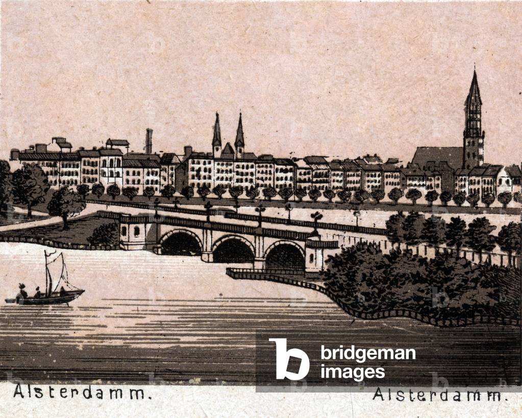 Hamburg (Hamburg), Germany: view of the Alsterdamm. in “” The world illustrates 168 views”” Undated (end of 19th century)