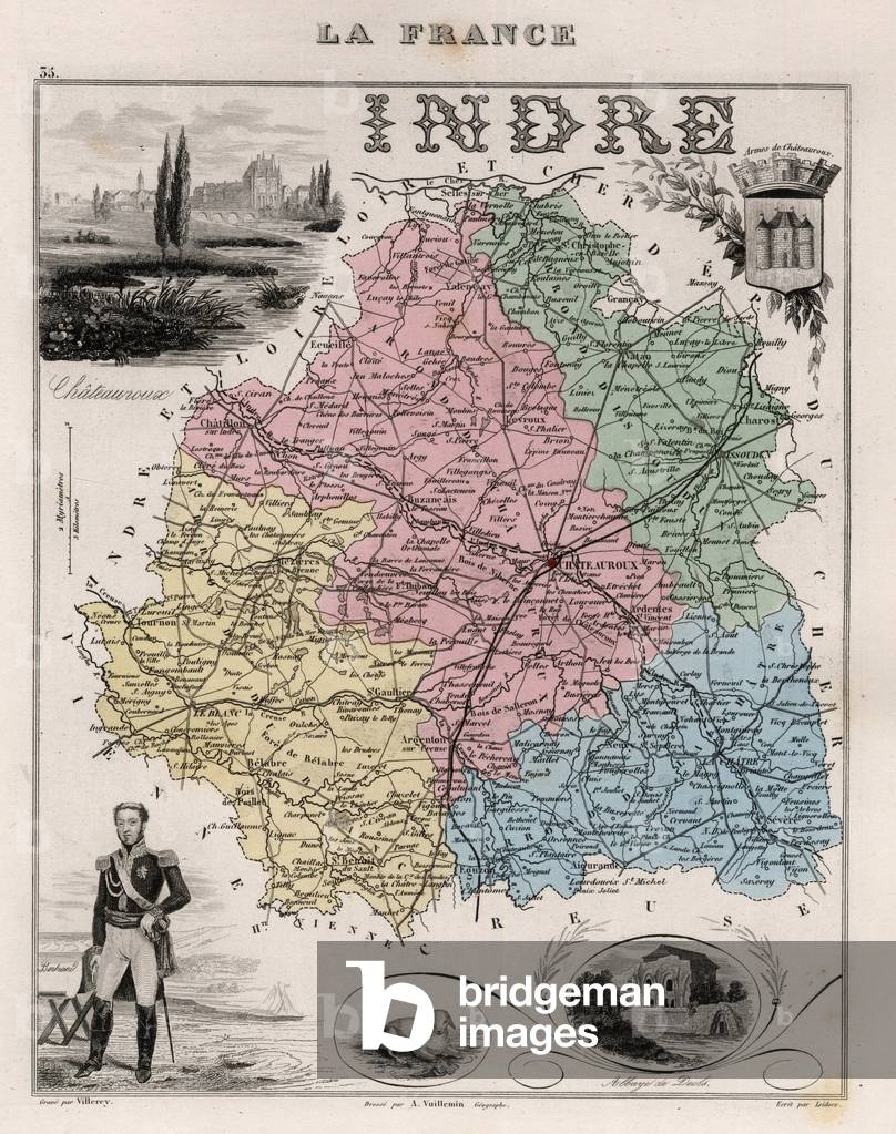 L'Indre, Centre - France and its Colonies, 1876 (engraving)