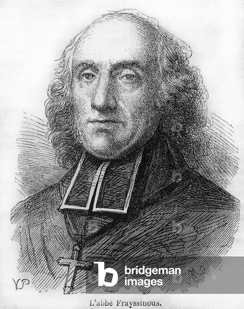 Count Denis de Frayssinous (1765-1841), French prelate, bishop of Hermopolis, minister of ecclesiastical affairs and public instruction. Engraving from 1844.