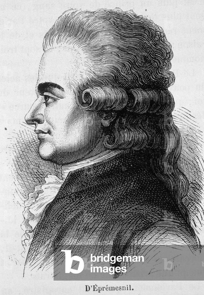 Portrait of Eprémesnil, French magistrate and politician (1746 - 1794) - in “” L'Histoire de France”” by Henri Martin, 19th century.
