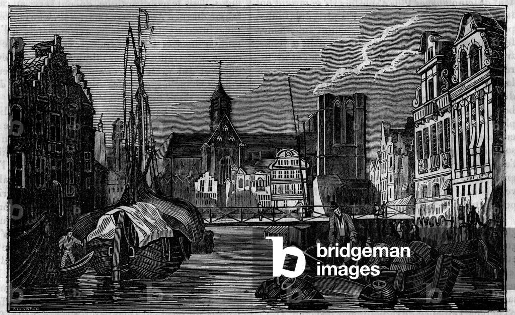 The city of Ghent in Belgium in the 19th century.