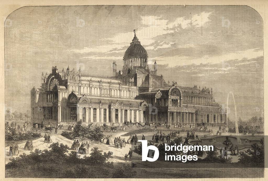 The Palace of Industry in Amsterdam in 1864 (destroyed by a fire in 1929) - Nederland, Amsterdam. Het Paleis voor Volksvlijt