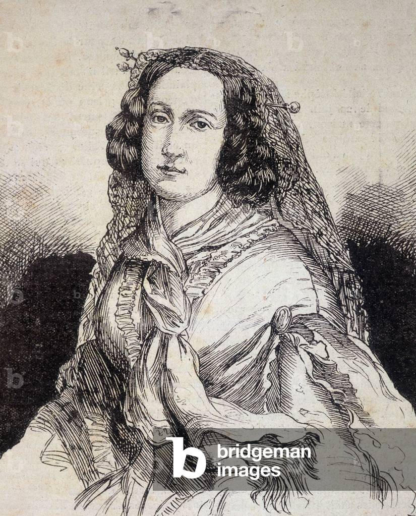 Portrait of Madame Marceline Desbordes-Valmore (Desbordes Valmore) (1786 - 1859), French writer - in “” Les Contemporains””, n.d. late 19th century.