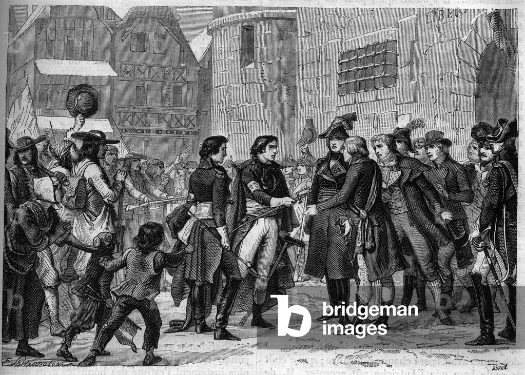 Vendee leaders admitting defeat during the Third War of Vendee by Louis Adolphe Thiers, 1865 (engraving)