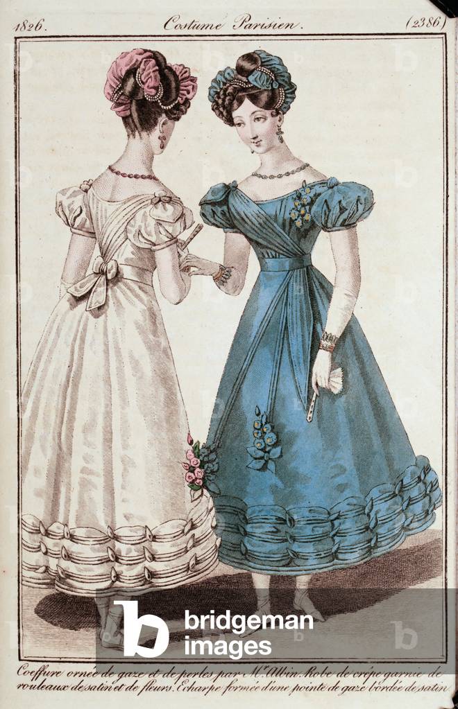 Fashion, France, 19th century - Women's Fashion - Ladies and Fashion Journal, Parisian Costumes, 1826 -