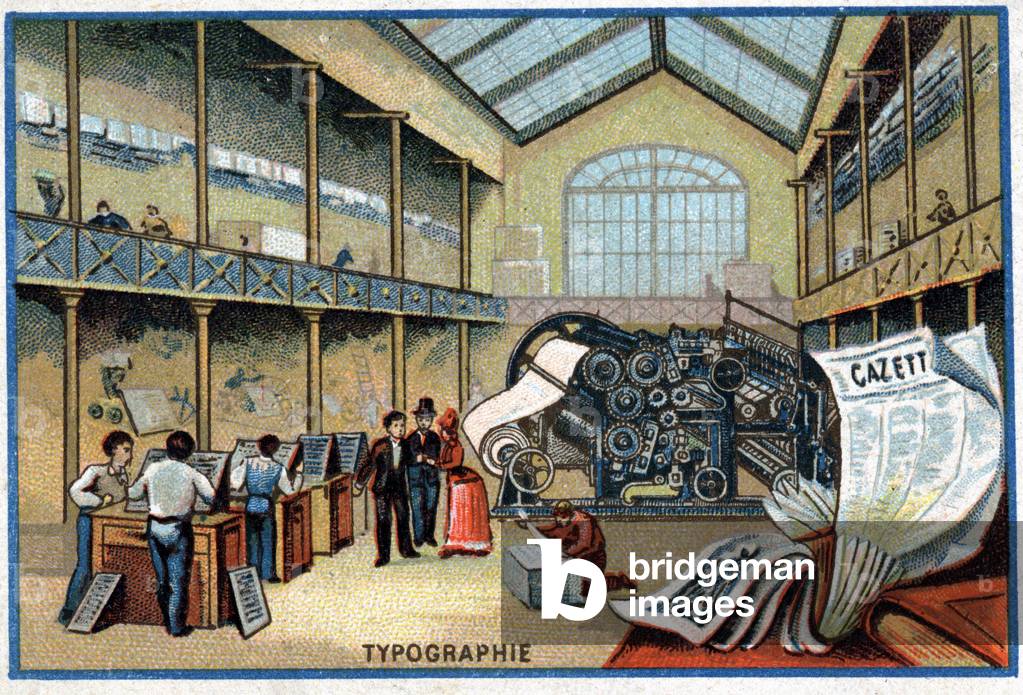 A typography in Paris at the end of the 19th century
