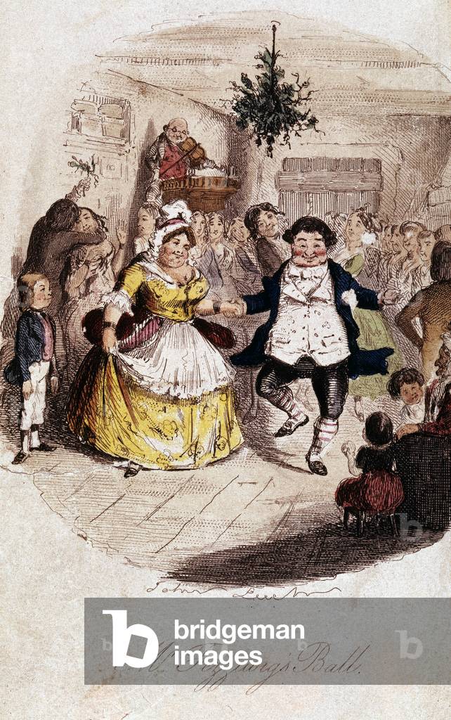 Cartoon for the first edition of “Christmas Chant” by C. Dickens (1843). Illustration by J. Leech (1817 - 1874) - The trustees of the Dickens House, London