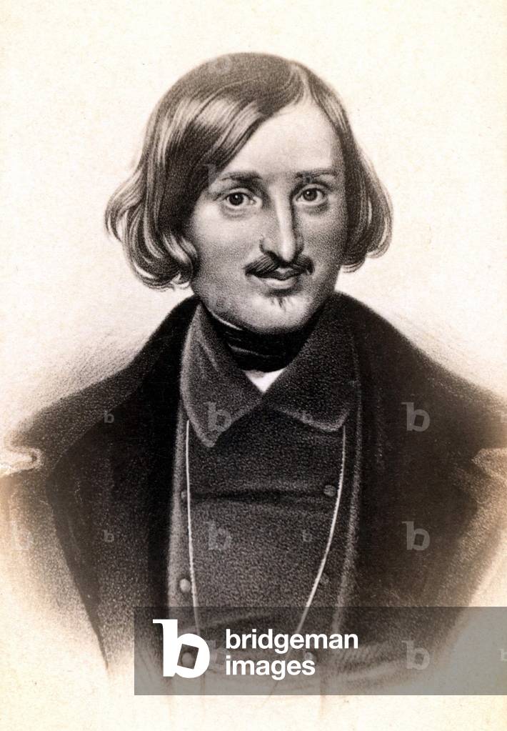 Portrait of Nicolai Vasilyevich, said in French Nicolas Gogol (1809 - 1852), Russian writer. Engraving sd. 19th century.