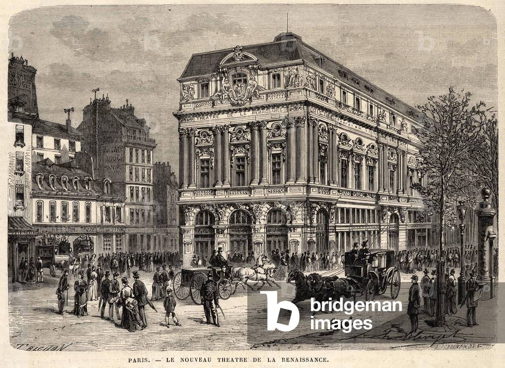 The new Renaissance Theatre in Paris in 1873.