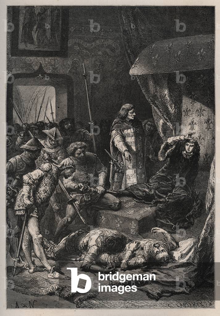 Image of Engraving depicting Parisian revolutionary day guided by Etienne Marcel 1801 by French Artist