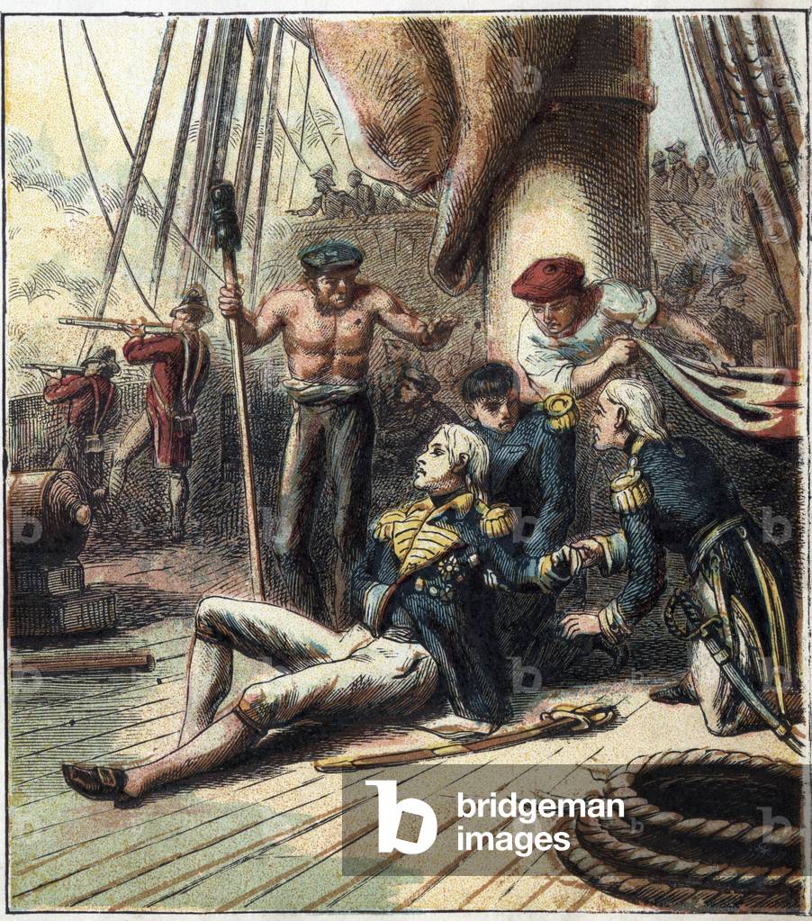 The Napoleonic War: the Battle of Trafalgar, on 21/10/1805 (chromo)