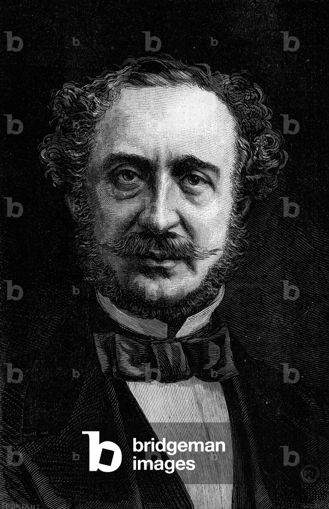 Portrait of Antoine Agenor, Duke of Gramont (1819-1880) French diplomat and politician. Engraving in “” Le Monde Illustré”” n°1191 of 24 January 1880.