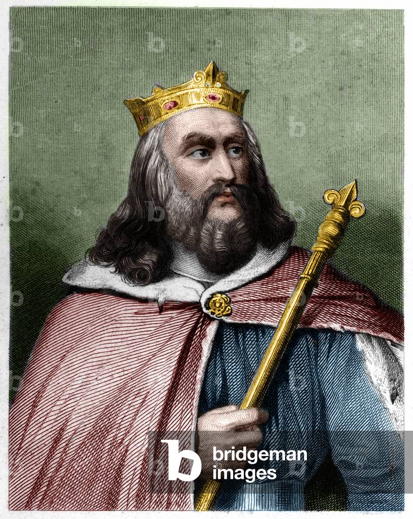 Ritratto di Clotaire (Clothaire) II (584 - 628), re di Neustria e Re dei Franchi - in «» Histoire des Francais