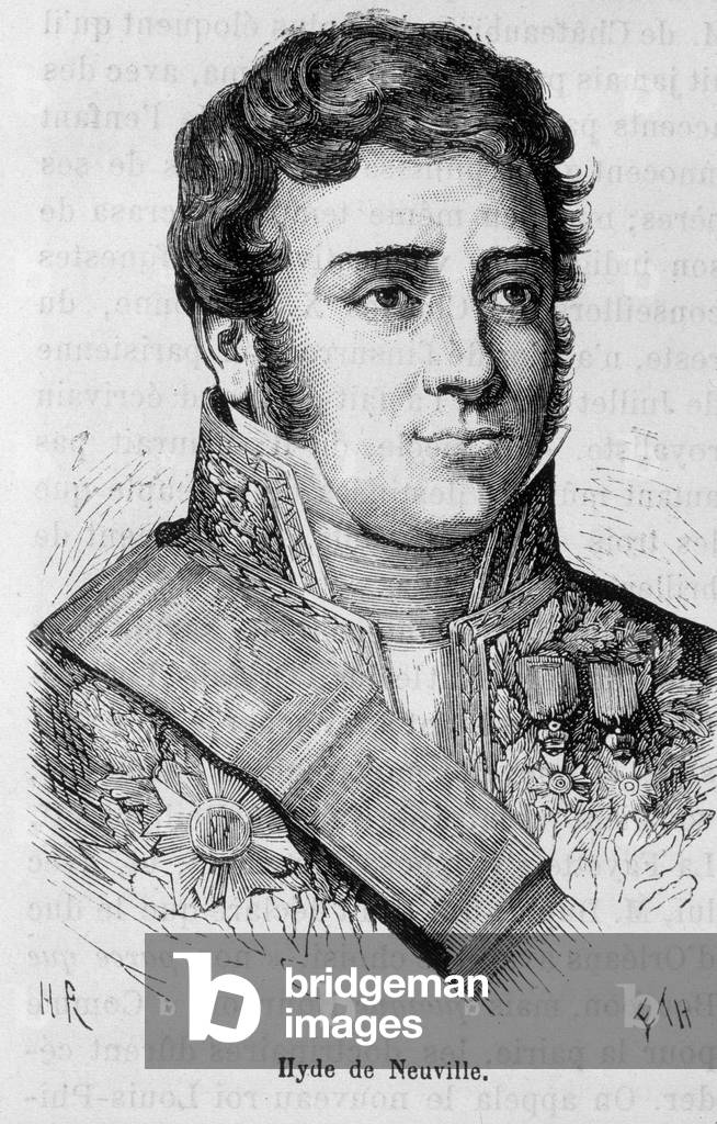 Portrait of Ilyde de Neuville - in “” L'Histoire de France”” by Henri Martin, 19th century.