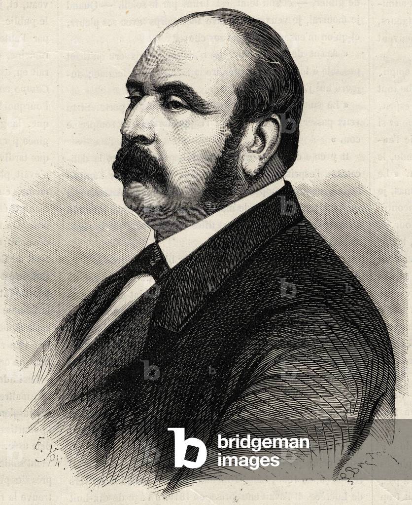 Portrait of Ledru Rollin (Ledru-Rollin) (1807-1874), French politician. Engraving of the 19th century.