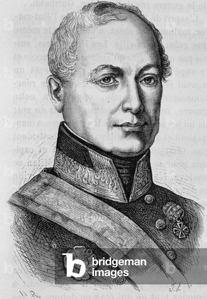 Portrait of Count Joseph Radetzky (1766 - 1858). Engraving of the end of the 19th century in “Histoire de France”” by H. Martin.