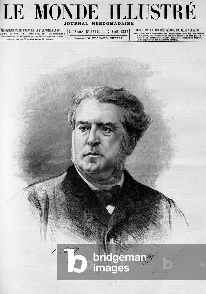 Portrait of Charles Floquet (1828-1896), president of the Council of Ministers from 1888 to 1889. In “The Illustrious World” in 1888.