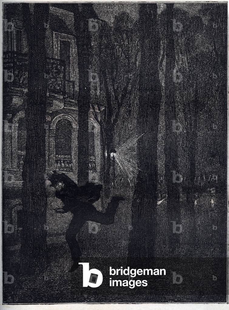 Fluchtender Gefangener - Ein republikanischer Gefangener flieht in die Dunkelheit und entkommt der Hinrichtung