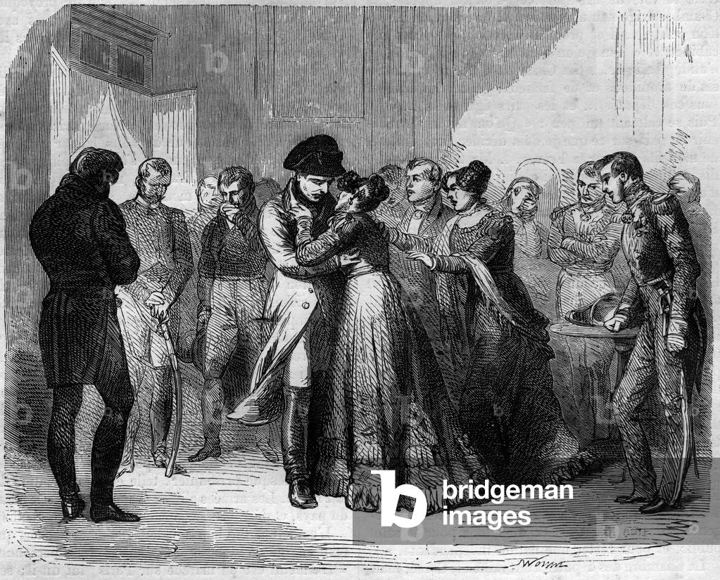 Napoleone I Bonaparte (1769-1821) salutò Maria Luisa d'Austria. Incisione in «Histoire des papes-kings-queens-