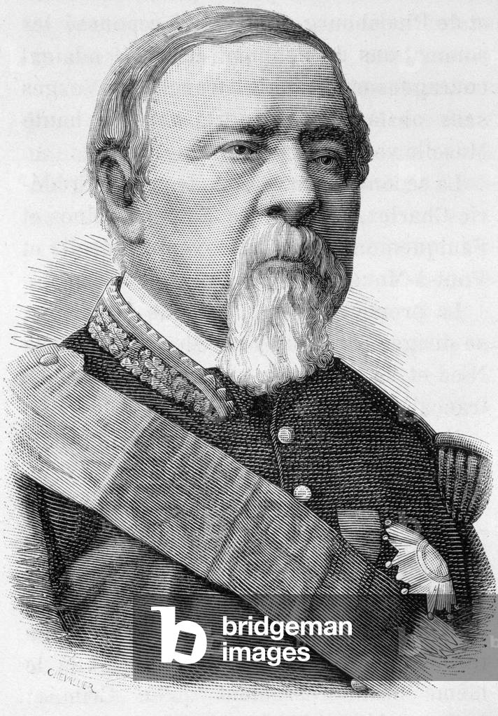 Portrait of General Ladmirault - in “” L'Histoire de France”” by Henri Martin, 19th century.