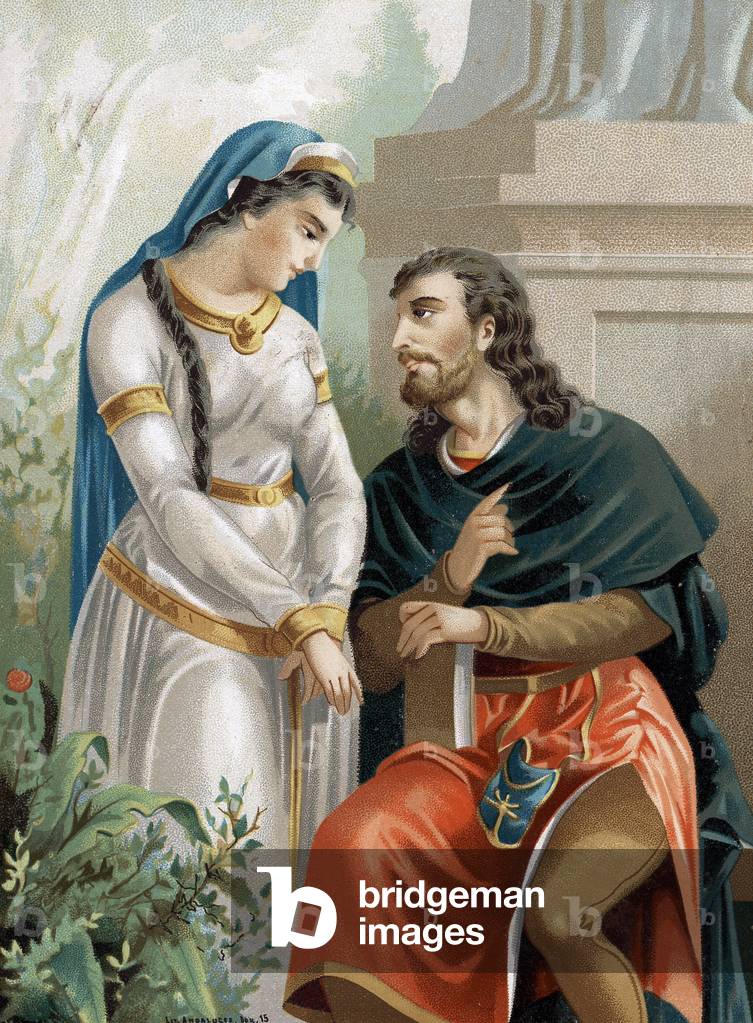 Pierre Abelard (oder Abailard, 1079 - 1142) französischer Philosoph und Theologe und Héloïse d'après hombres y